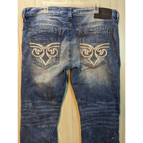 Affliction Black Premium Blake Mens Blue Jeans Denim Size 36 40x32 Distressed - Picture 5 of 12